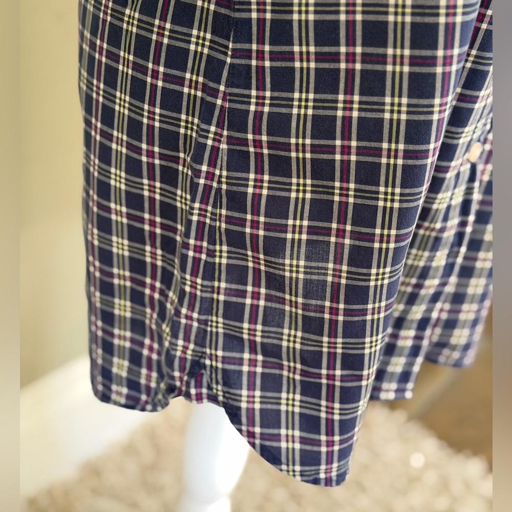 Victoria Secret Navy Plaid Button-Up  Tunic - Picture 6 of 11